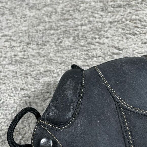 Vintage Y2K Skechers Boots Womens Chunky Work Ankle Bootie 2620 Black Leather - Picture 5 of 11